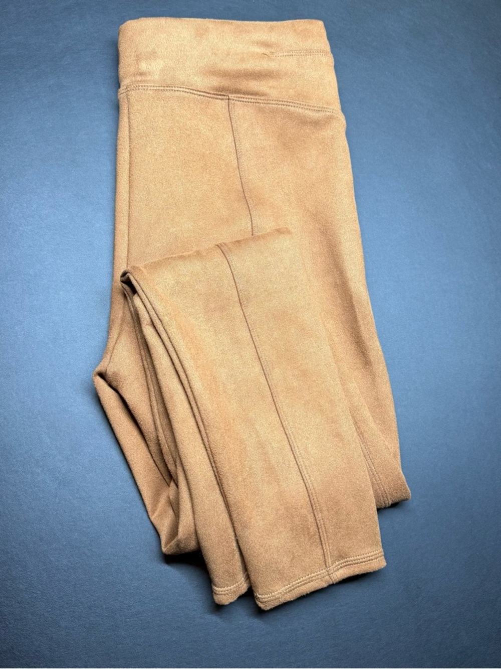 SPANX Brown Suede-Look High-Waist Leggings - Picture 4 of 4